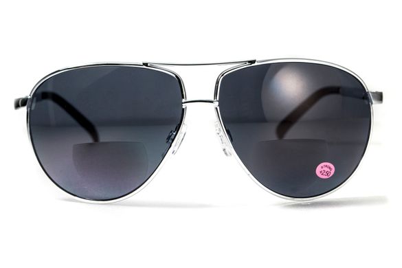 Окуляри біфокальні (захисні) Global Vision Aviator Bifocal (+2.5) (gray), чорні біфокальні лінзи в металевій оправі 9 купити оптом