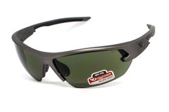 Защитные очки Venture Gear Tactical Semtex 2.0 Gun Metal (forest gray) Anti-Fog, чёрно-зелёные в оправе цвета "тёмный металлик" 1 купить оптом