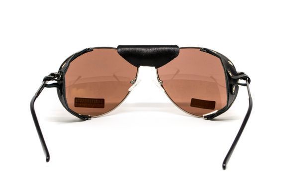 Окуляри захисні Global Vision Aviator-3 (drive mirror), коричневі зі з'ємним ущільнювачем із синтетичної "шкіри" 3 купити оптом