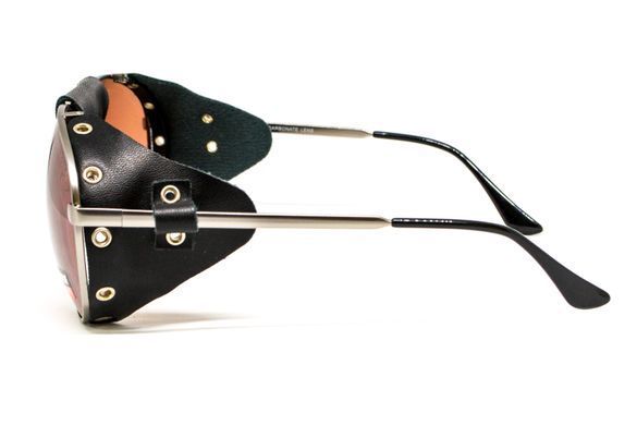 Окуляри захисні Global Vision Aviator-3 (drive mirror), коричневі зі з'ємним ущільнювачем із синтетичної "шкіри" 2 купити оптом