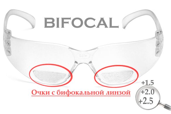 Окуляри біфокальні (захисні) Pyramex Intruder Bifocal (+1.5) (clear) прозорі 3 купити оптом