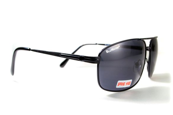 Окуляри поляризаційні BluWater Navigator-2 Polarized (gray), чорні в металевій оправі 1 купити оптом