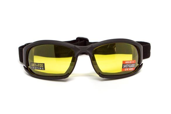 Очки защитные с уплотнителем Global Vision Assault (yellow) Anti-Fog, желтые 6 купить оптом