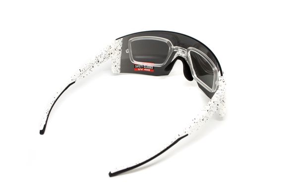 Окуляри захисні Global Vision Astro White (G-Tech™ silver), дзеркальні сірі в білій оправі (з можливістю установки діоптрійної вставки) 10 купити оптом