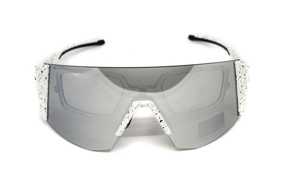 Окуляри захисні Global Vision Astro White (G-Tech™ silver), дзеркальні сірі в білій оправі (з можливістю установки діоптрійної вставки) 2 купити оптом