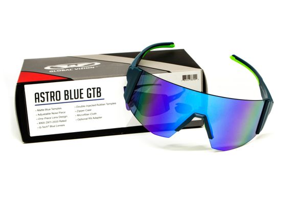 Окуляри захисні Global Vision Astro Blue (G-Tech™ blue), дзеркальні сині в синій оправі (з можливістю установки діоптрійної вставки) 11 купити оптом