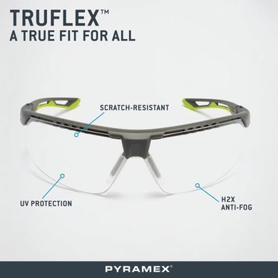 Захисні окуляри Pyramex Truflex Grey-Lime (clear) Anti-Fog, прозорі в сіро-лаймовій оправі 12 купити оптом