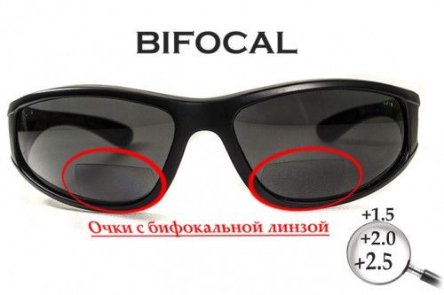 Окуляри біфокальні поляризаційні (захисні) BluWater Winkelman-2 polarized (+2.0 bifocal), (gray) чорні 12 купити оптом