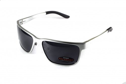 Окуляри поляризаційні BluWater Alumination-2 Silver Polarized (gray) чорні в сріблястій оправі 4 купити оптом