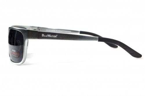 Окуляри поляризаційні BluWater Alumination-2 Silver Polarized (gray) чорні в сріблястій оправі 2 купити оптом