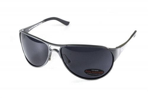 Окуляри поляризаційні BluWater Alumination-3 Gun Metal Polarized (gray) чорні в темній оправі 4 купити оптом