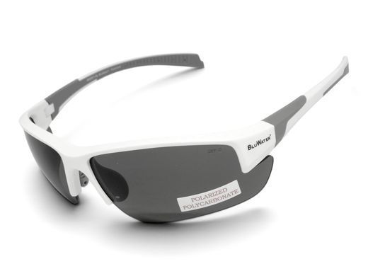 Очки поляризационные защитные BluWater Samson-3 Z87.1 White Polarized (gray), серые в бело-серой оправе 3 купить оптом
