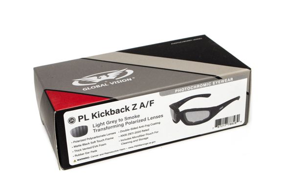 Окуляри фотохромні захисні з поляризацією Global Vision Kickback-Z Polarized+Photochromic (light gray) Anti-Fog 7 купити оптом