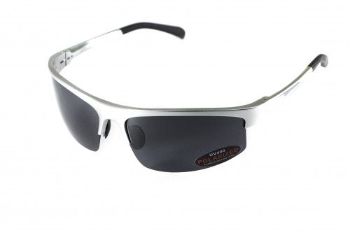 Окуляри поляризаційні BluWater Alumination-5 Silver Polarized (gray) чорні в сріблястій оправі 4 купити оптом