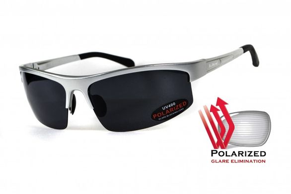 Окуляри поляризаційні BluWater Alumination-5 Silver Polarized (gray) чорні в сріблястій оправі 1 купити оптом