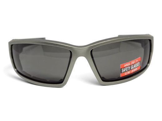 Очки защитные Global Vision Sly Metallic Gray (smoke), серые линзы в оправе cерый металлик 3 купить оптом