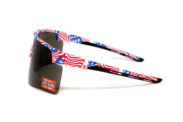 Очки защитные открытые Global Vision Onyx USA Flag (gray), сірі в оправі прапор США 6 купить оптом