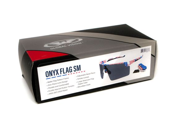 Очки защитные открытые Global Vision Onyx USA Flag (gray), сірі в оправі прапор США 11 купить оптом