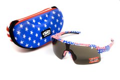 Очки защитные открытые Global Vision Holeshot USA Flag (gray), сірі в оправі прапор США 1 купить оптом