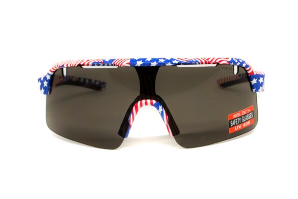 Очки защитные открытые Global Vision Holeshot USA Flag (gray), сірі в оправі прапор США 6 купить оптом