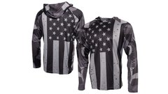 Одяг сонцезахисний Pyramex Long Sleeve Hoodie USA Flag, лонгслів худі сонцезахисний UPF50+ сірий прапор США, розмір L