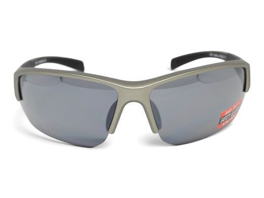 Окуляри захисні Global Vision Hercules-7 Metallic Gray (flash mirror), дзеркальні сірі лінзи в оправі кольору сірий металік 2 купити оптом
