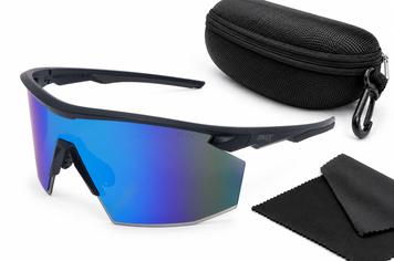 Окуляри поляризаційні (захисні) Pyramex PMXSPEC Polarized (blue mirror) SUPER Anti-Fog H2MAX, сині дзеркальні лінзи в чорно-синій оправі 1 купити оптом