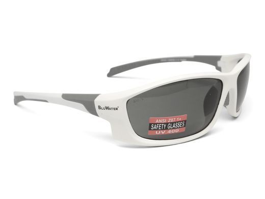 Очки поляризационные защитные BluWater Samson-1 Z87.1 White Polarized (gray), серые в бело-серой оправе 2 купить оптом