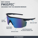Окуляри поляризаційні (захисні) Pyramex PMXSPEC Polarized (blue mirror) SUPER Anti-Fog H2MAX, сині дзеркальні лінзи в чорно-синій оправі