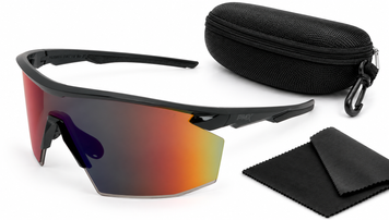 Окуляри поляризаційні (захисні) Pyramex PMXSPEC Polarized (spectrum mirror) SUPER Anti-Fog H2MAX, дзеркальні червоні лінзи в чорній оправі 1 купити оптом
