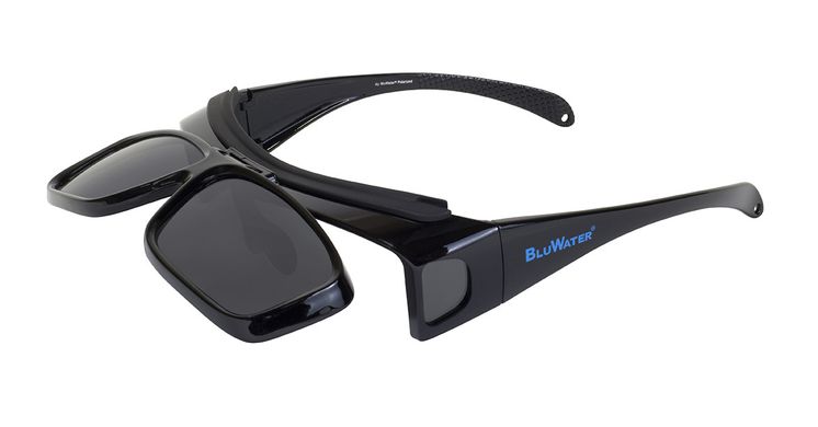 Окуляри поляризаційні BluWater Flip-IT Polarized (gray) чорні 2 купити оптом