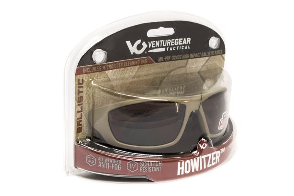 Захисні окуляри Venture Gear Tactical Howitzer Black (bronze) Anti-Fog, коричневі в чорній оправі 6 купити оптом